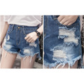 顯瘦刷破前短後長牛仔短褲 S-5XL_5