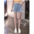 毛邊刷破牛仔短褲 S-5XL_2