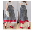 復古撞色拼接百褶裙 2色_8