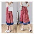 復古撞色拼接百褶裙 2色_5