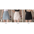 無敵百搭!!純色高腰顯瘦開岔短裙 (B04202)_2
