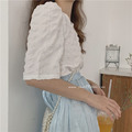 清新自然皺褶感純色上衣 3色_1