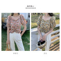 法式浪漫碎花泡泡袖短款上衣 2color S-L_3