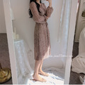 復古碎花仙氣綁帶洋裝 3color S-L_4