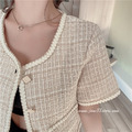 熱賣款◎ 香香風 滾邊時髦格紋毛呢小外套 2color S-L_13