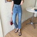 韓系小姐姐最愛高腰微喇叭牛仔長褲 S-XL_8