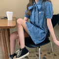 很顯瘦可兩穿牛仔襯衫連衣裙短洋裝 S-L_8