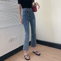 韓系小姐姐最愛高腰微喇叭牛仔長褲 S-XL_1