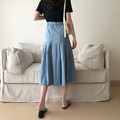 經典顯瘦A字牛仔半身裙 S-L_2