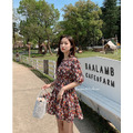 NEW韓國同款碎花收腰度假短洋 2color S-L_4