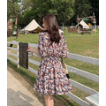 NEW韓國同款碎花收腰度假短洋 2color S-L_2