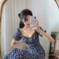 仙女氣質方領度假風碎花長洋 2color S-L_14