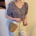 V領小燈籠袖碎花上衣 2color_4