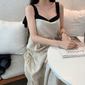 韓系chic優雅撞色細肩綁帶蛋糕裙 2color_3