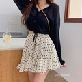 薄款針織上衣 & A字高腰點點短裙 3color_10