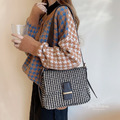 超火復古千鳥格單肩包 F_3