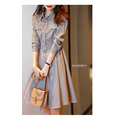 簡約氣質格子襯衫連衣裙 S-XL_6
