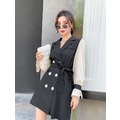 狂銷好評☆拼接質感雙排扣西裝連衣裙 2color S-XL_6