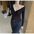 性感深V顯瘦交叉螺紋針織上衣 2color_6