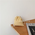 棉麻簡約格子束口袋 4color_7