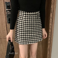 自留款☆經典時髦千鳥格針織短裙 2color