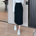 高腰顯瘦開衩針織包臀裙 4color_7