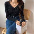 韓系簡約蕾絲拼接針織 4color_7