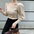 詢問度很高◇泡泡袖一字領上衣 2color_6