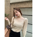 詢問度很高◇泡泡袖一字領上衣 2color_5