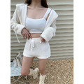 性感甜美仿毛連帽外套+短褲休閒套裝 S-L_17