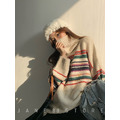日常簡約條紋高領針織毛衣 2color
