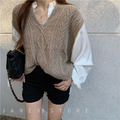 人氣商品☆V領麻花針織背心_12