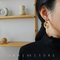 正韓 簡約質感圈圈垂墜耳環_4