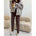休閒好穿高腰直筒針織長褲 2color