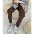 休閒好穿高腰直筒針織長褲 2color_4
