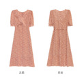 清新莫蘭迪粉法式碎花洋裝S-XL_12