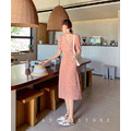 清新莫蘭迪粉法式碎花洋裝S-XL_7