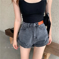☆本季必帶☆韓國同款激瘦標籤A字牛仔短褲!!_11