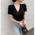ins夏季性感短版純色上衣_10