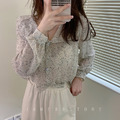 溫柔女孩荷葉領碎花雪紡襯衫 4色_8