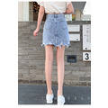 限時優惠◎高腰不規則刷破感包臀裙牛仔裙S-XL_7