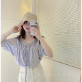 絕美☆韓ins百搭前抽繩綁帶柔美襯衫 5色_18