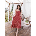 細肩性感碎花魚尾長洋 S-XL_2