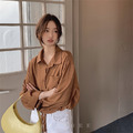 韓 簡約寬鬆綁帶襯衫3色_8
