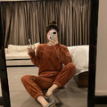 加絨加厚仙女暖暖褲居家服睡衣_1