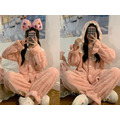 韓國公主袖加厚甜美粉色家居服_3