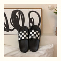 經典黑白格子厚底居家拖鞋_2