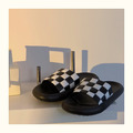 經典黑白格子厚底居家拖鞋_7