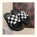 經典黑白格子厚底居家拖鞋_4
