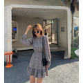甜美顯瘦碎花收腰短洋連衣裙_6